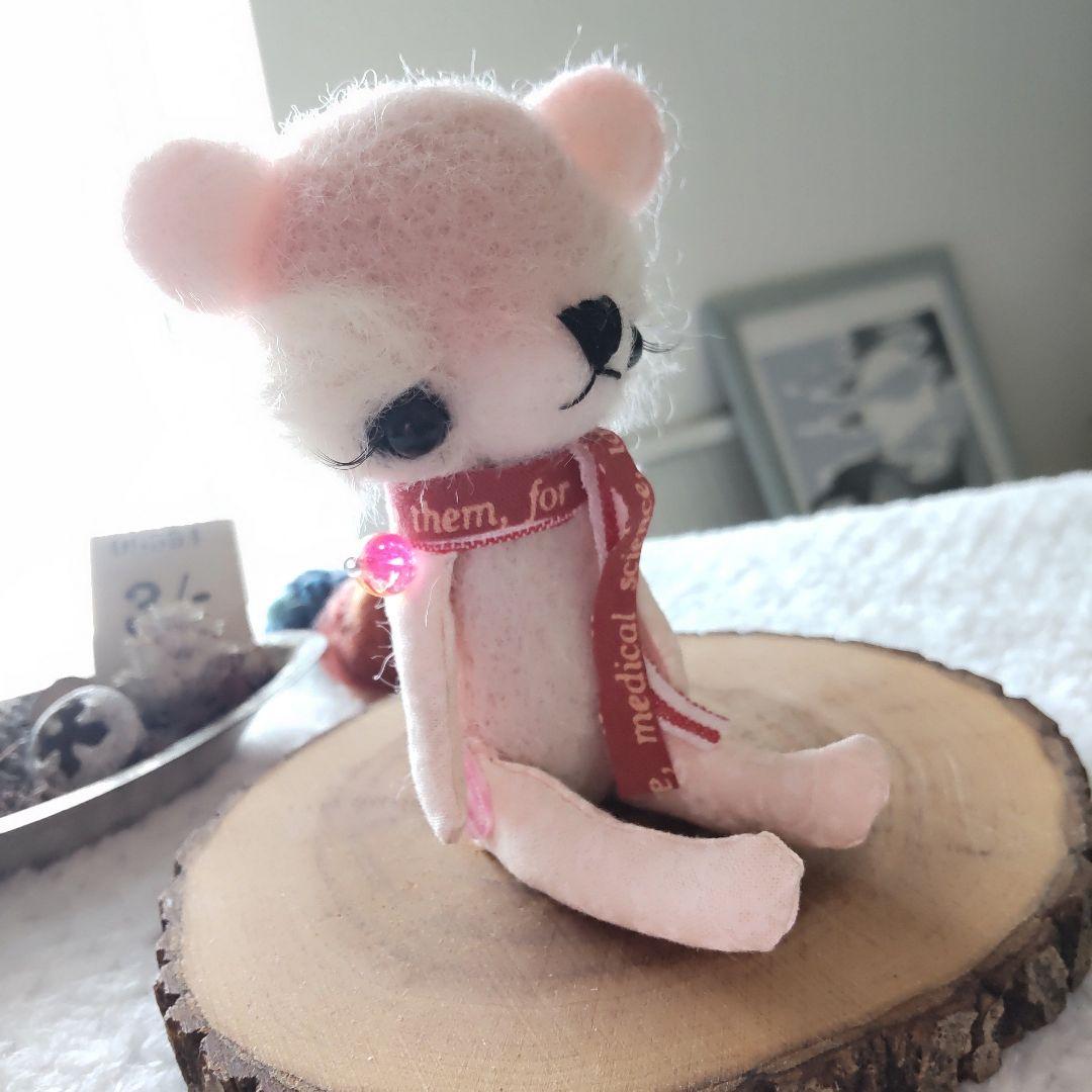 桜色のくまさん✼羊毛フェルト