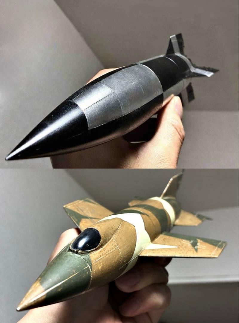 【完成品】V2ロケット・A-4b有人型(1/48)セット~アルミ貼り仕様~