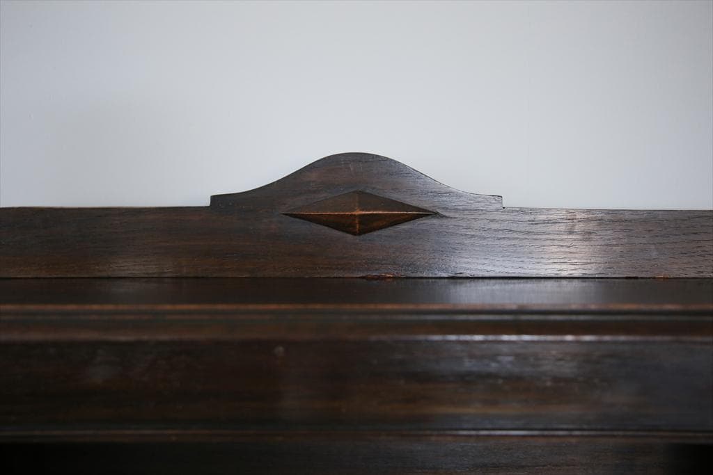 英国アンティーク木製ブックシェルフ/本棚/飾り棚/ラック/花台(91-35)