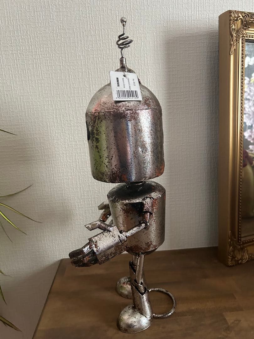 金属製ロボット型オブジェ 約30cm頭が揺れます。❣️ショートタイムセール
