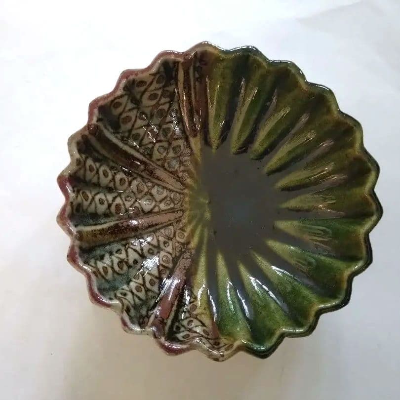 織部焼 作家 北野耕司 菊花小皿 3枚セット