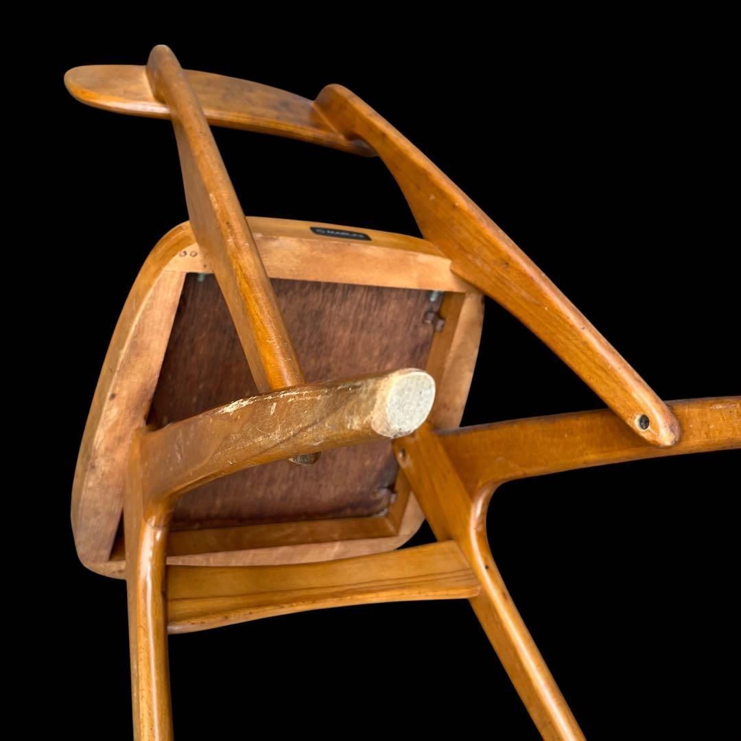 北欧レトロ オールドマルニ デルタチェア 無垢材 ベントウッドチェアー 木製椅子