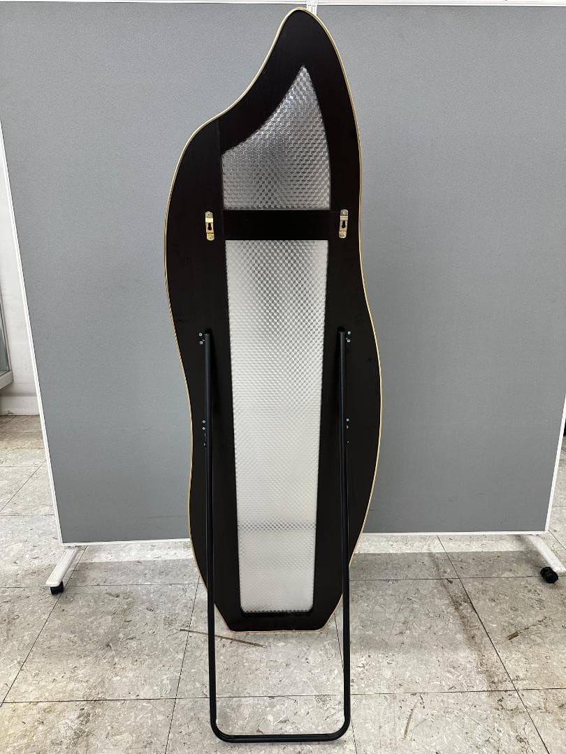 鏡　姿見　スタンドミラー　ウェーブミラー　ゴールド