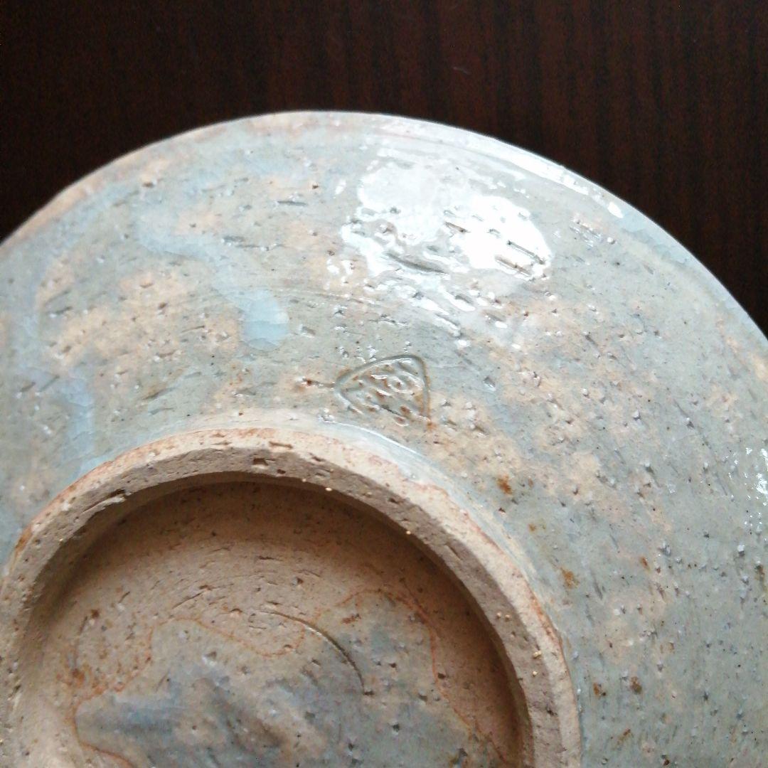 京焼　河合磊三　荒土刷毛目押葉皿　10枚　13.5～14.5cm　大正～昭和初期