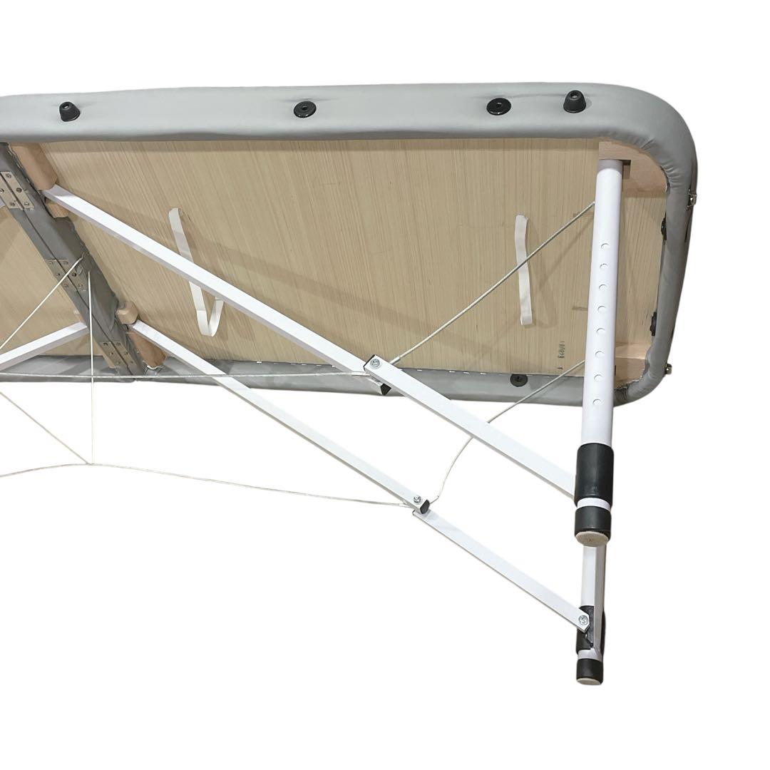 折りたたみ式マッサージベッド 施術ベッド ホワイト グレー 収納バッグ付き