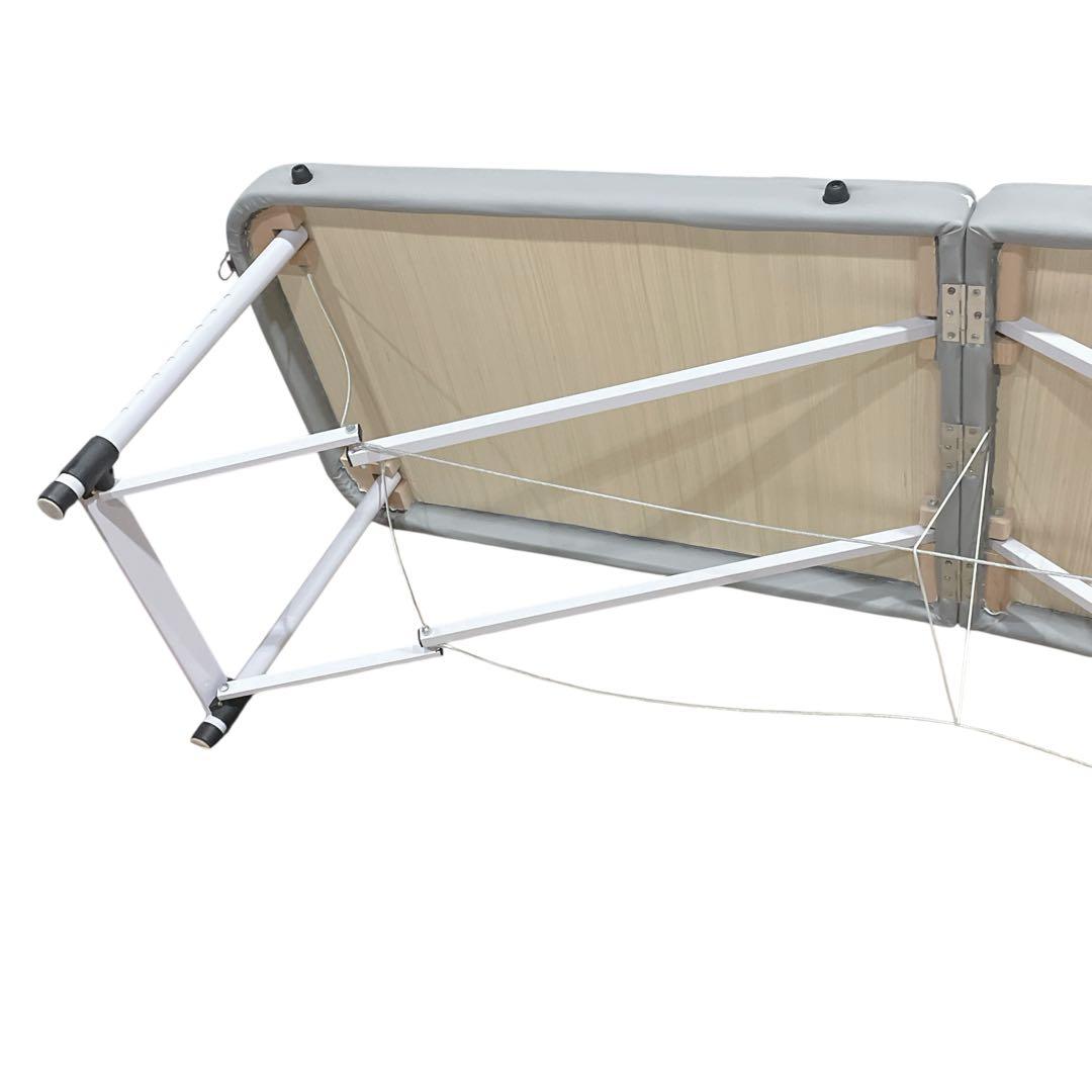 折りたたみ式マッサージベッド 施術ベッド ホワイト グレー 収納バッグ付き