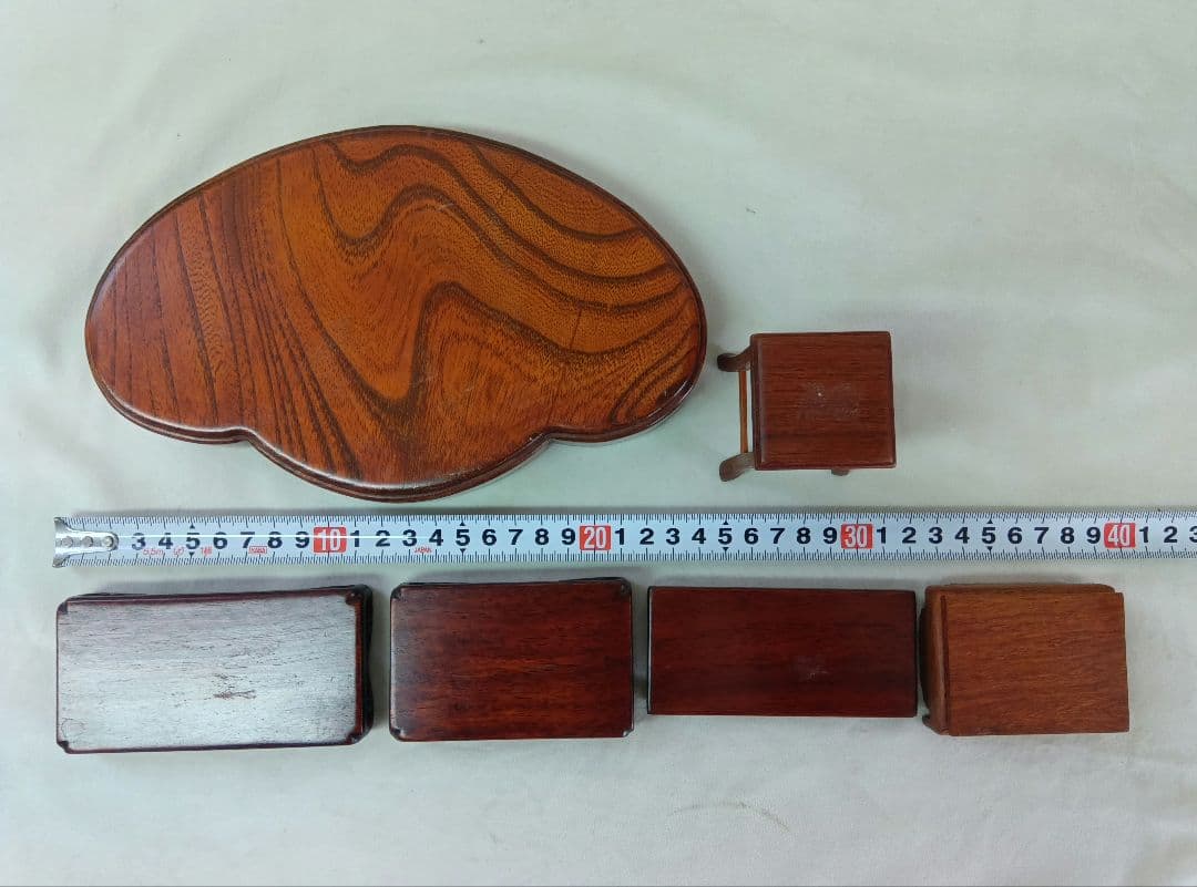 ミニ木製花台　盆栽敷板　15点セット　まとめ売り　飾り台　レトロ　香炉台　盆栽台