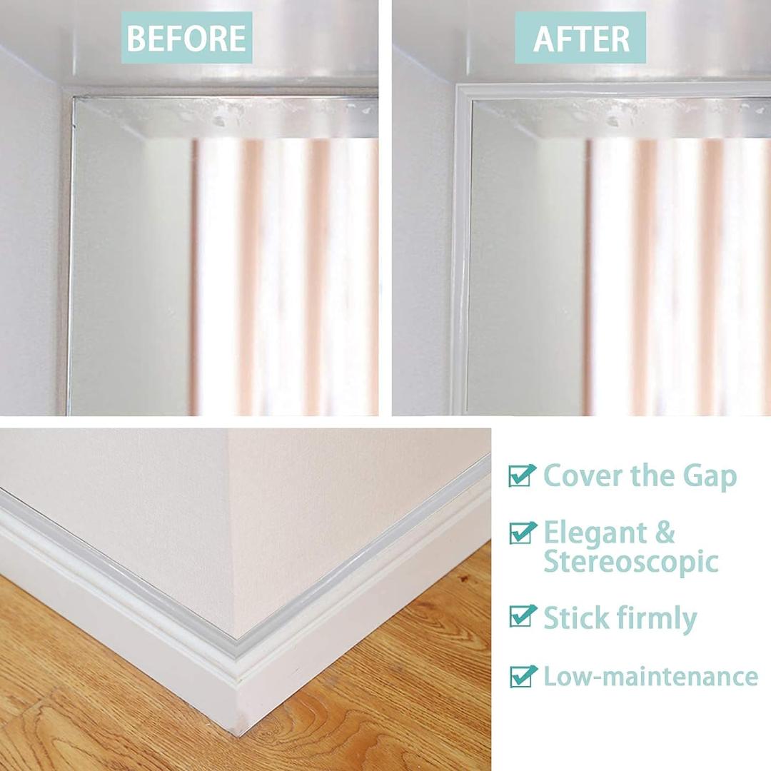 柔軟トリム モールディング コーキングストリップ 自己粘着 5m 防水 シルバー