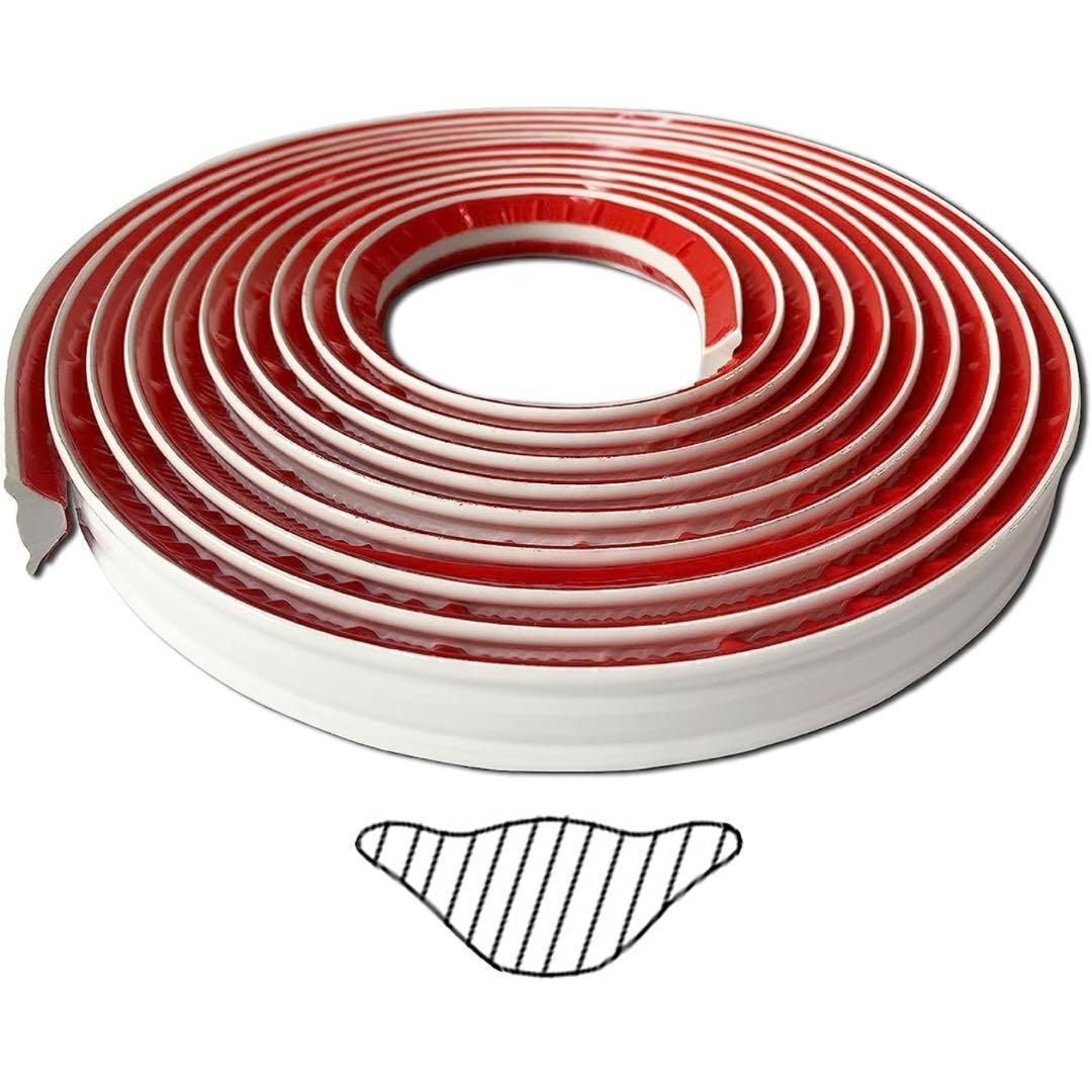 柔軟トリム モールディング コーキングストリップ 自己粘着 5m 防水 シルバー