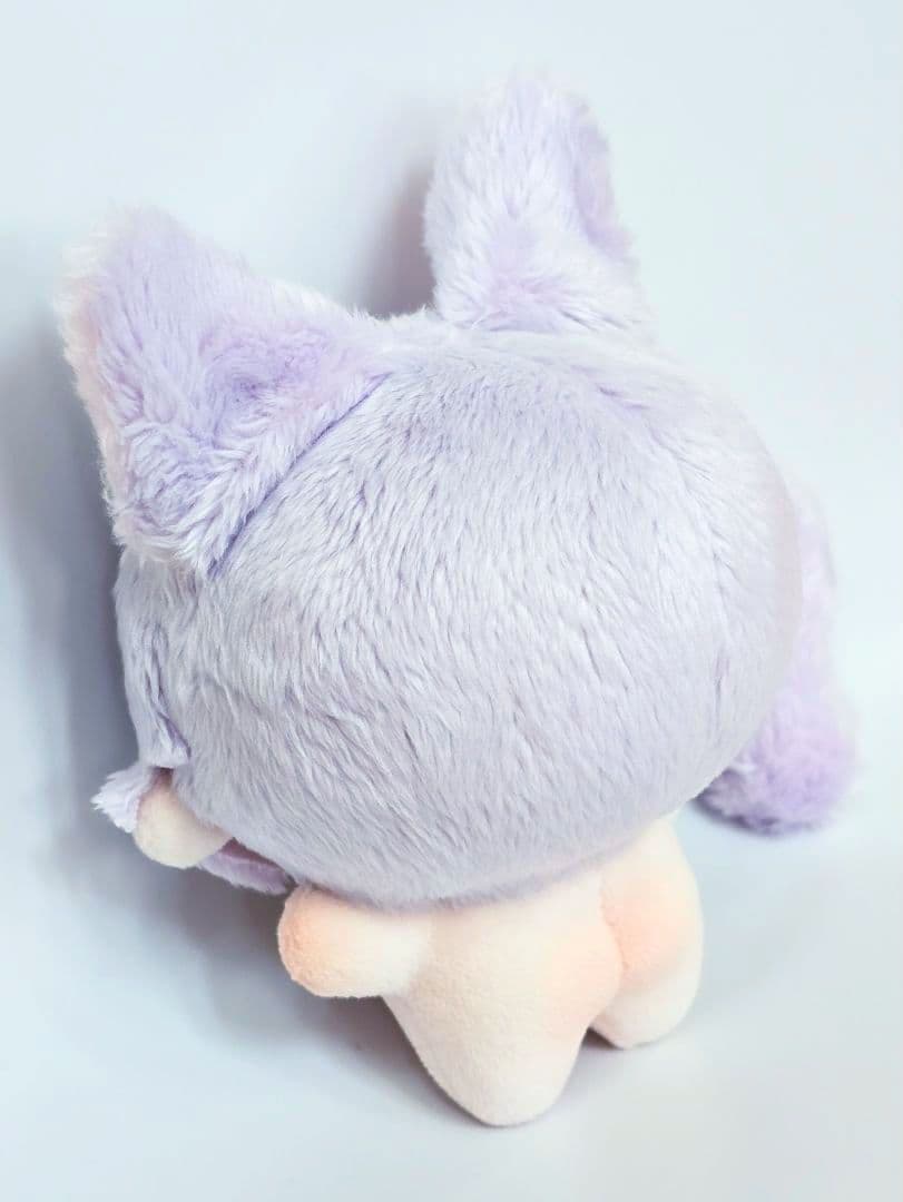 自作 無属性 ぬいぐるみ 藤色の猫くん 10cm