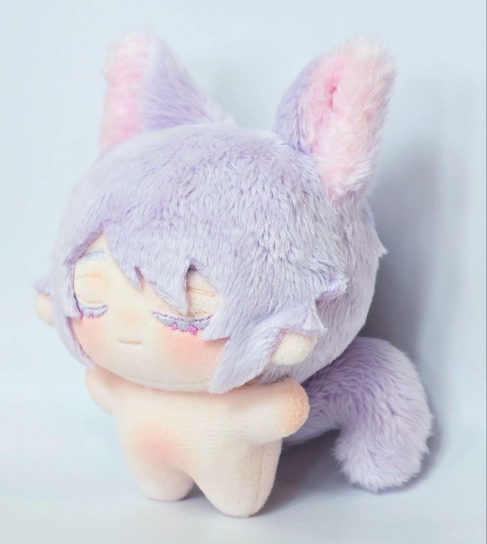 自作 無属性 ぬいぐるみ 藤色の猫くん 10cm