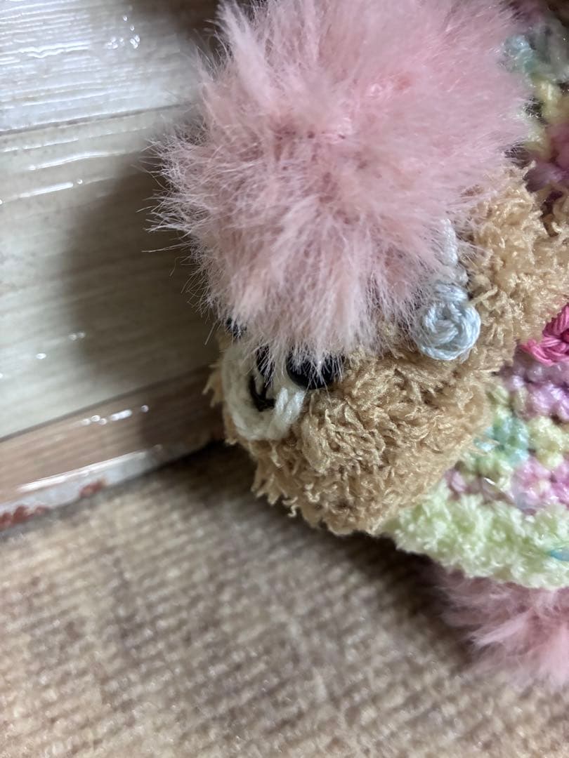 カスタマイズ可能❣️ファーヤーンのクマさんあみぐるみ（ピンク）