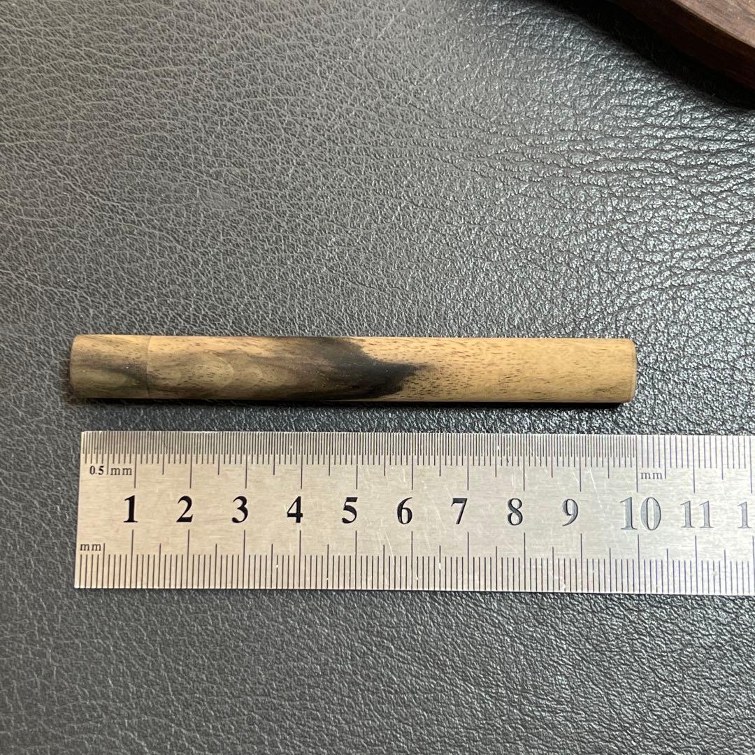 38黒柿木製キャップ芯ケース　木目揃え　白太多め　無塗装