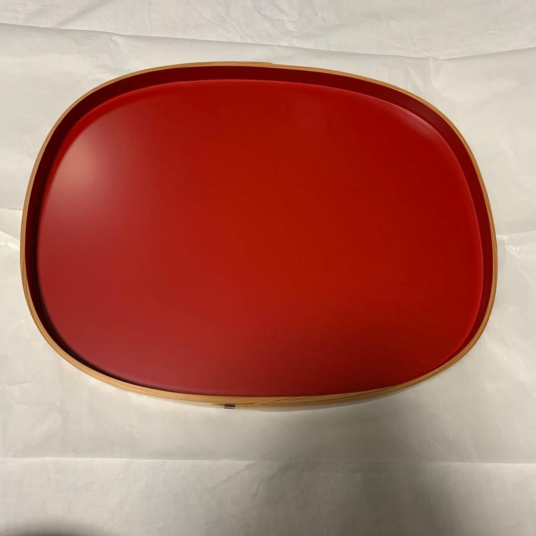 大館曲げわっぱ 小判盆・生菓子器セット｜秋田杉・朱塗り｜未使用ヴィンテージ
