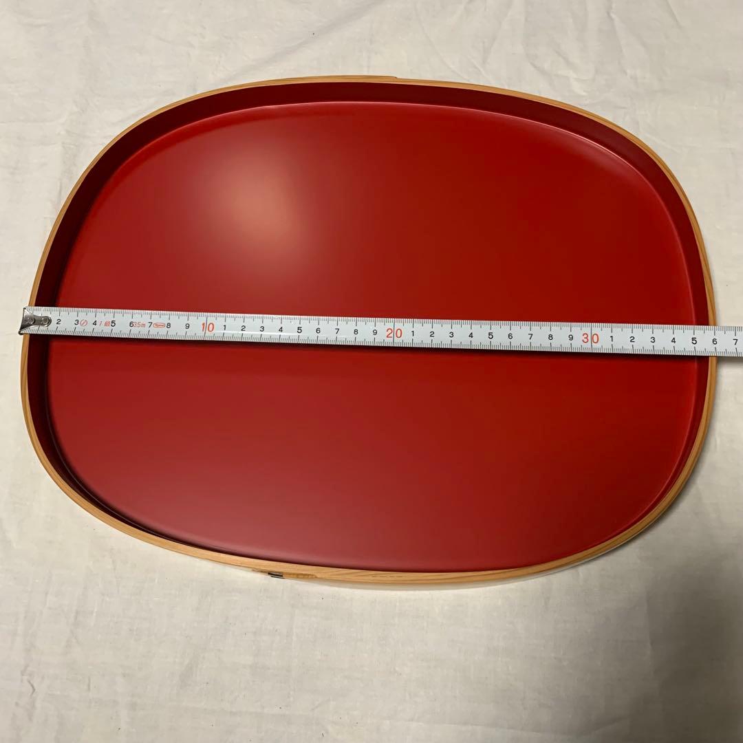 大館曲げわっぱ 小判盆・生菓子器セット｜秋田杉・朱塗り｜未使用ヴィンテージ