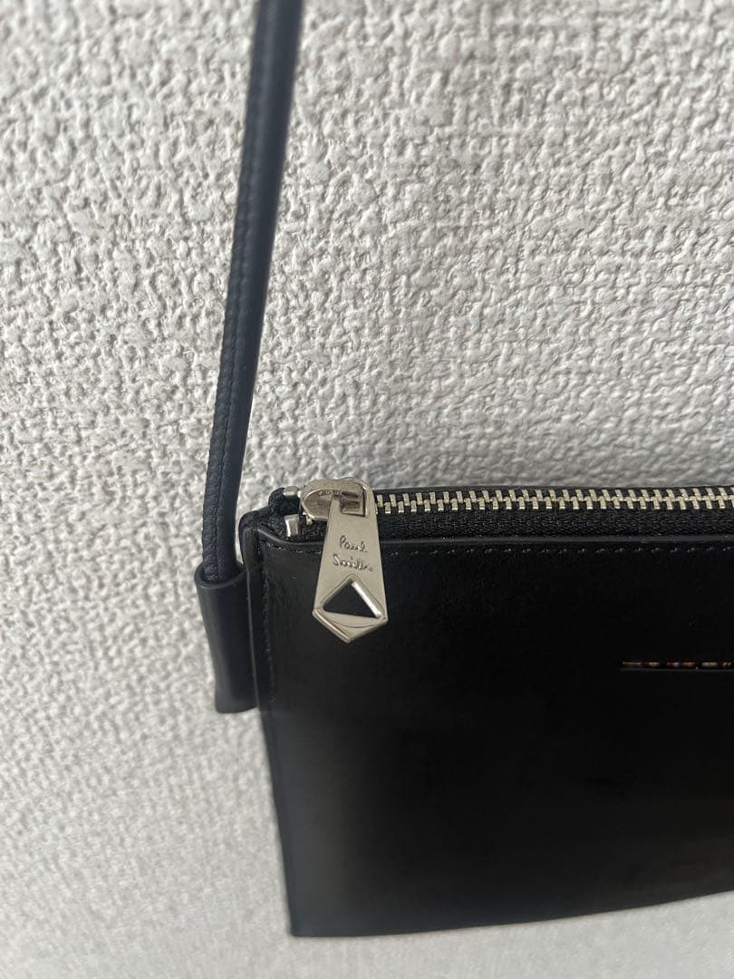 人気！Paul Smith/ポールスミス　男女兼用/黒いレザーショルダーバッグ