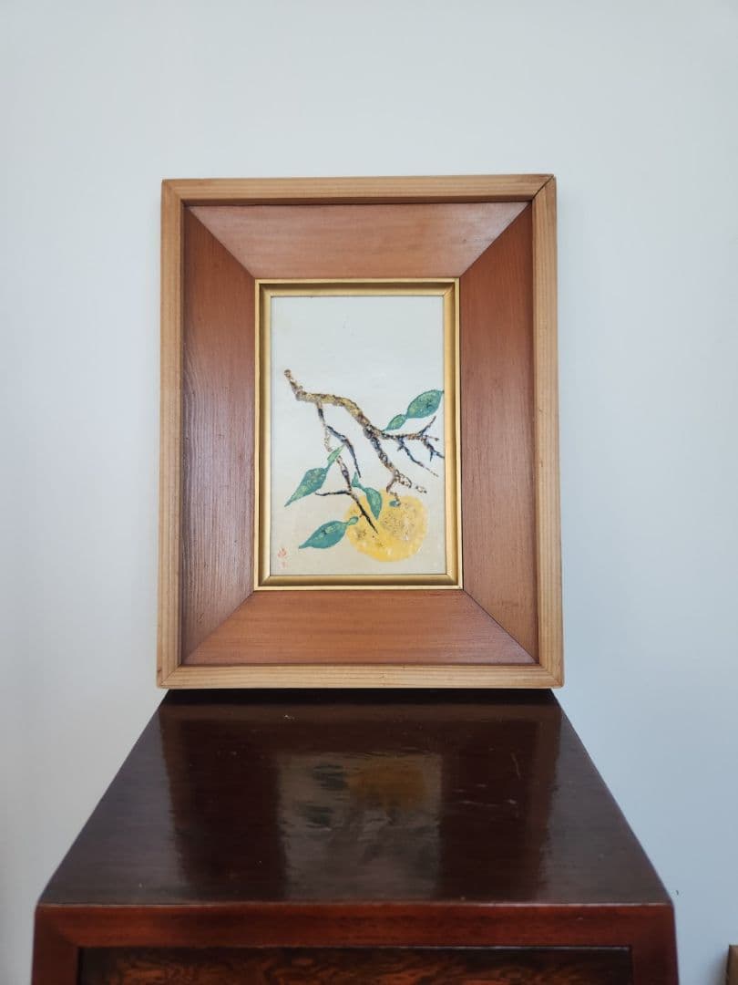 額絵　柑橘類　七宝焼