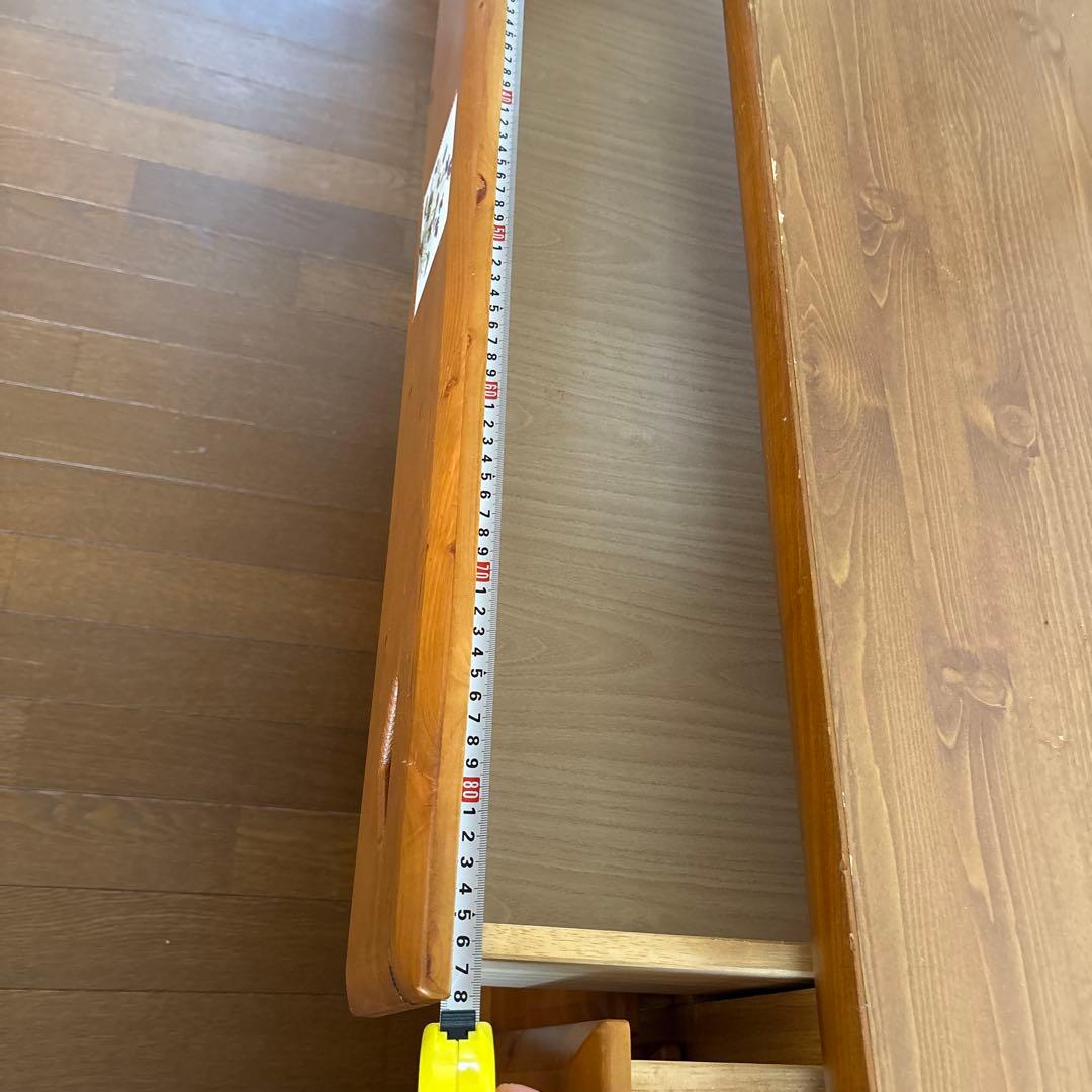 木製チェスト 幅違いの3段の引き出し付き　昭和レトロ