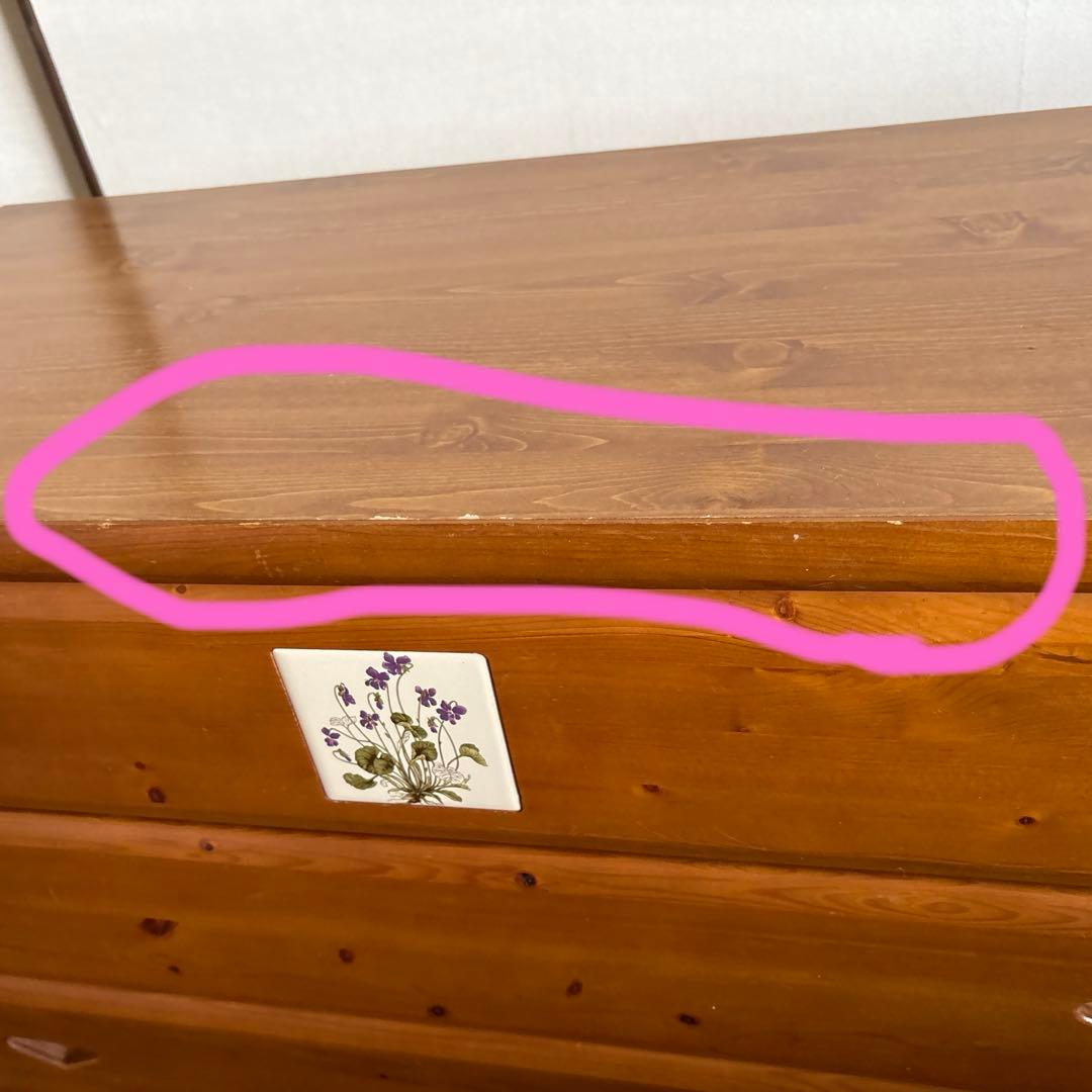 木製チェスト 幅違いの3段の引き出し付き　昭和レトロ