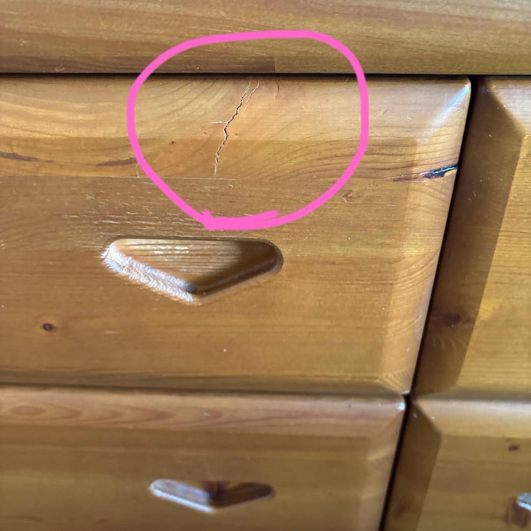 木製チェスト 幅違いの3段の引き出し付き　昭和レトロ