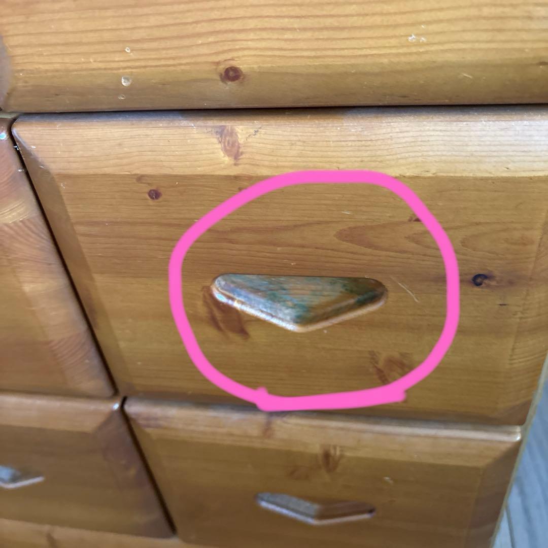 木製チェスト 幅違いの3段の引き出し付き　昭和レトロ