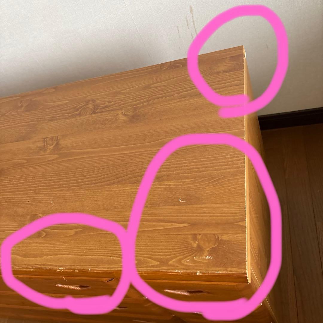 木製チェスト 幅違いの3段の引き出し付き　昭和レトロ