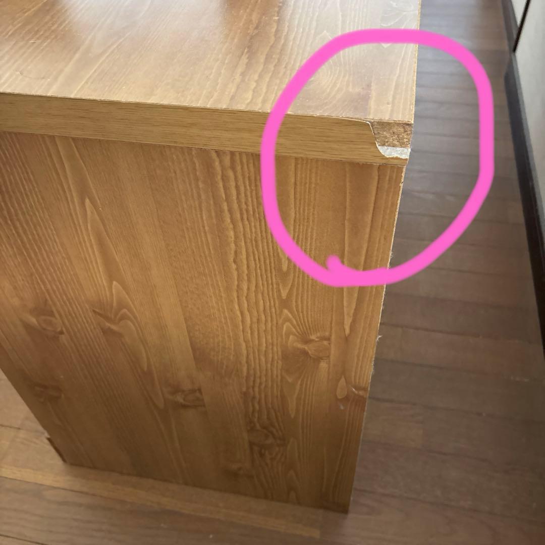 木製チェスト 幅違いの3段の引き出し付き　昭和レトロ