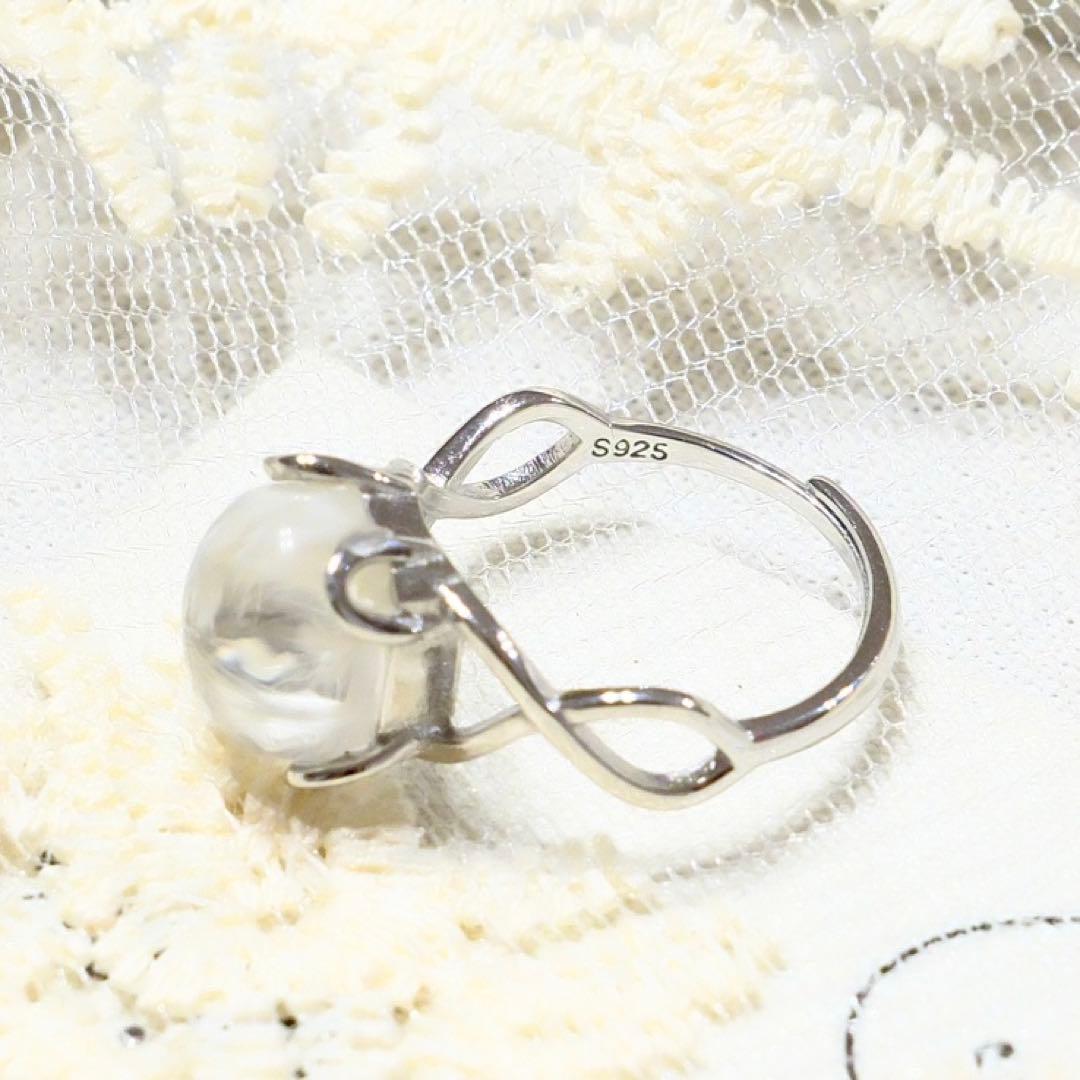 【最高品質・一点物】天然ホワイトラビットヘアクォーツ リング 九尾の狐 S925