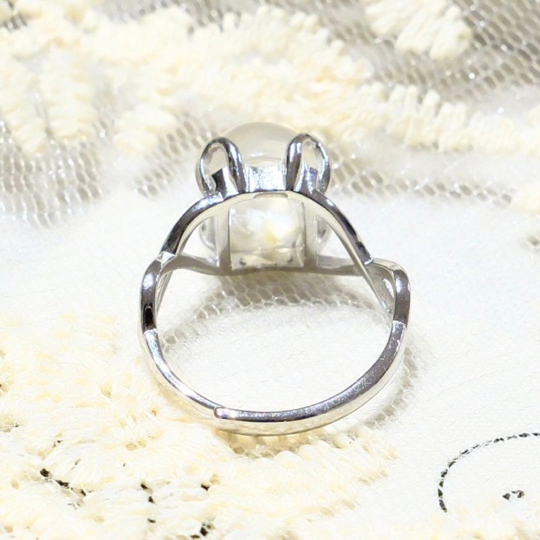 【最高品質・一点物】天然ホワイトラビットヘアクォーツ リング 九尾の狐 S925
