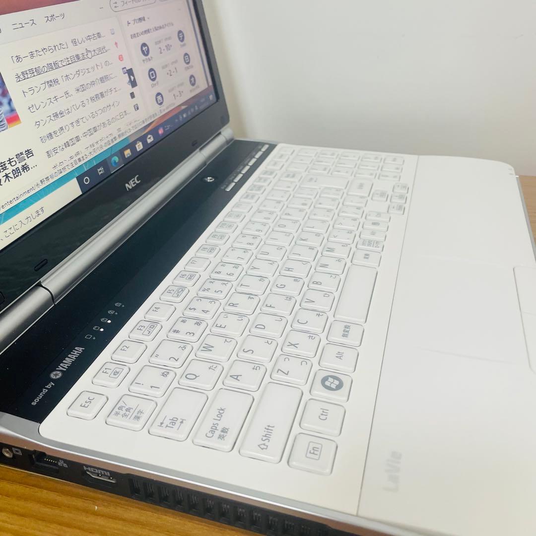 美麗ホワイトNEC i5ノートPC SSDwin11 オフィスブルーレイDVD