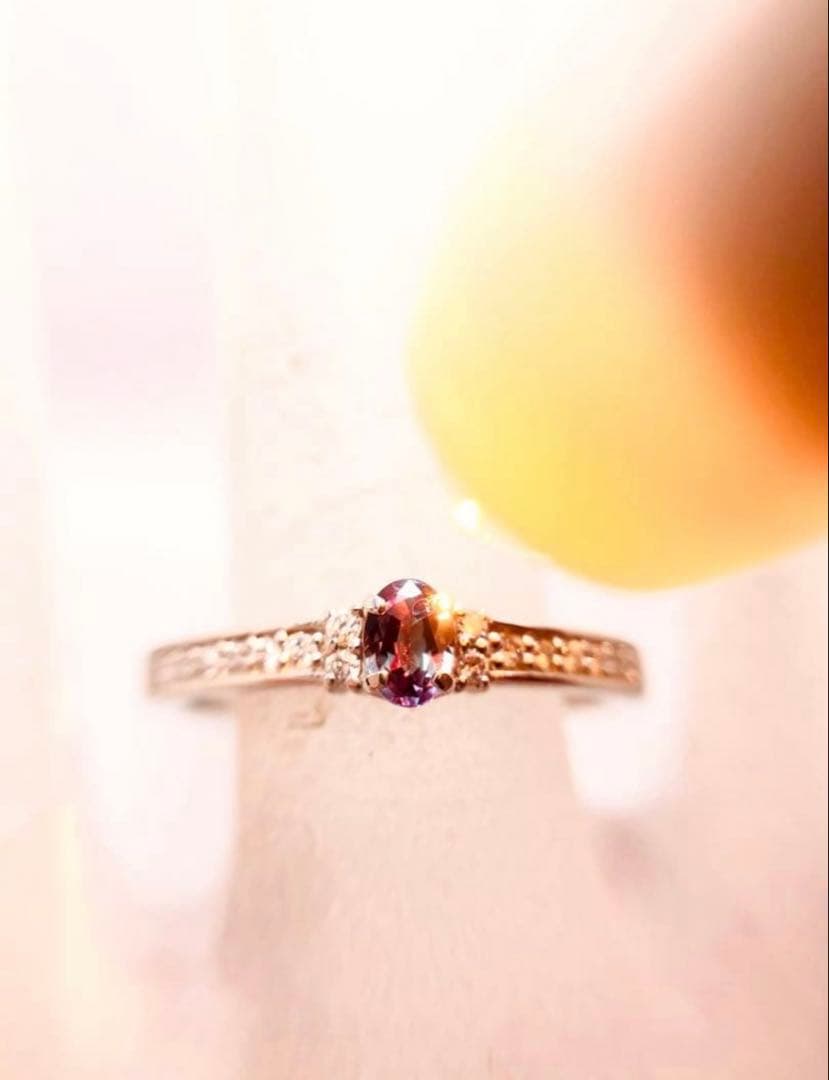 【世界三大希少石★高品質!!上品デザイン】アレキサンドライト リング