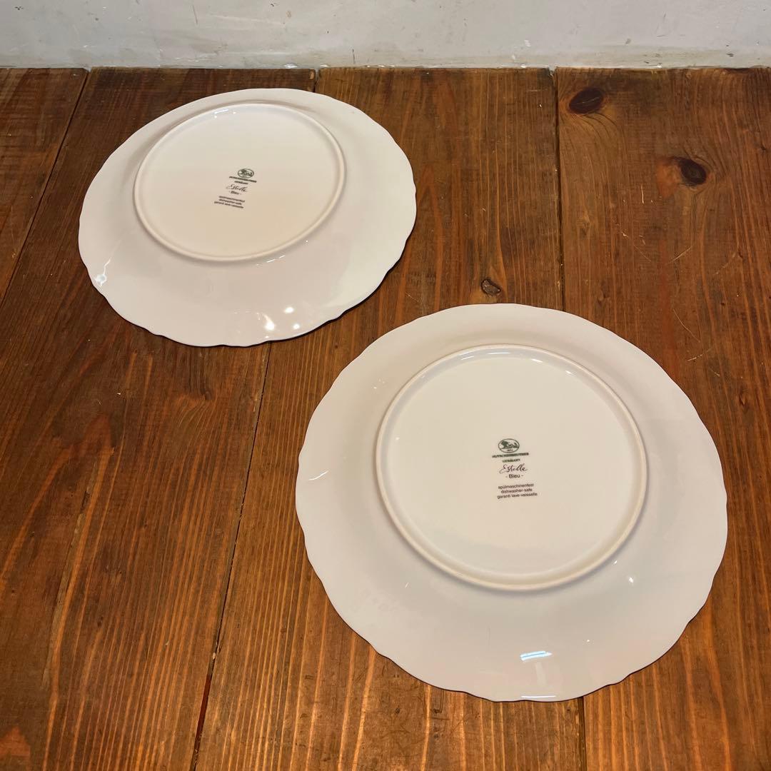 美品　フッチェンロイター　エステールシリーズ　ペアプレート　薄いブルーが上品な