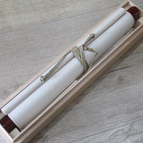 馬骨子才林 墨絵掛軸『ん釣図』