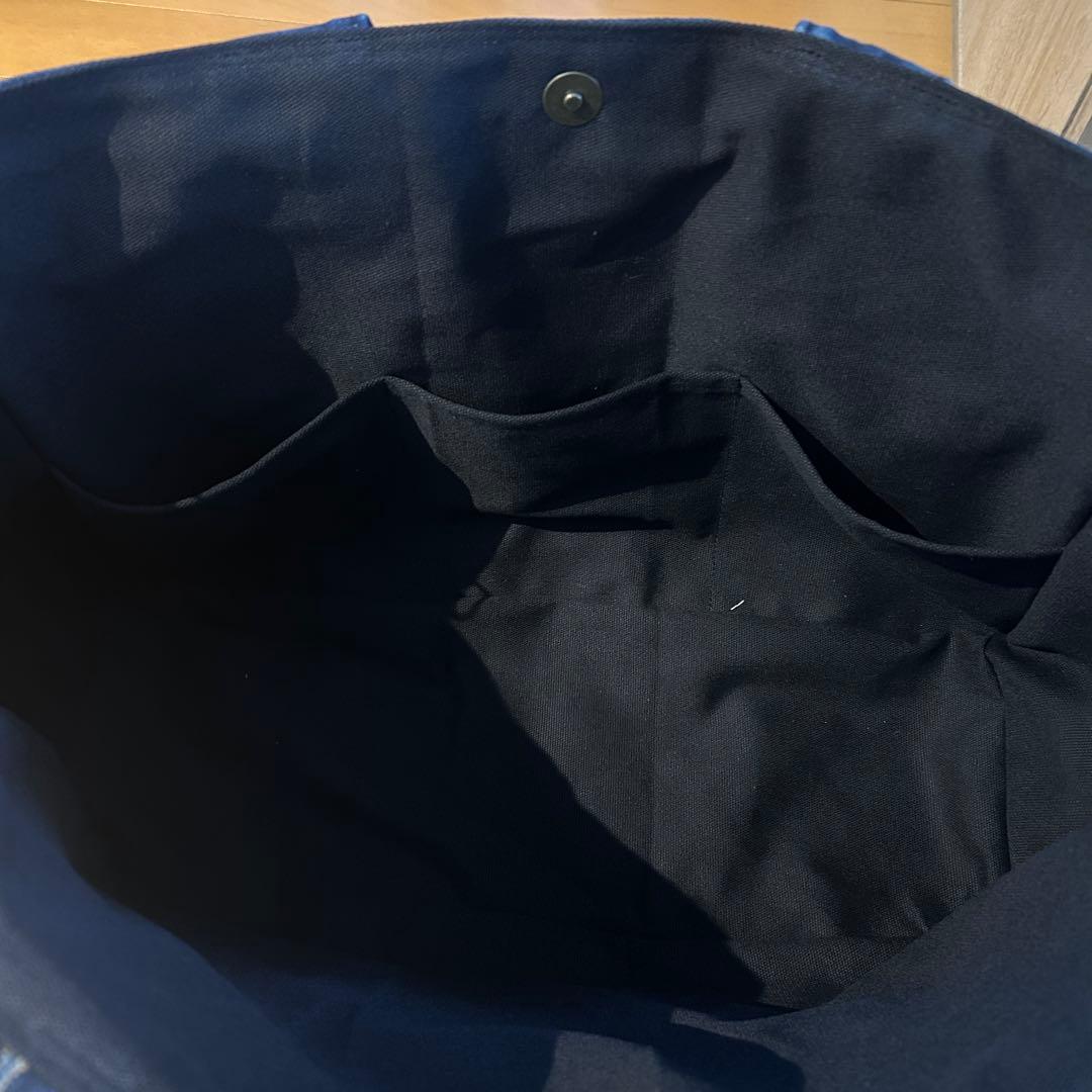 989.幅58‼️デニムリメイク トートバッグ　ジージャン