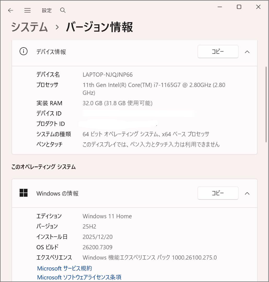 Windowsノート本体 dynabook P1-C7PN-BG i7 11560G7 SSD2TB
