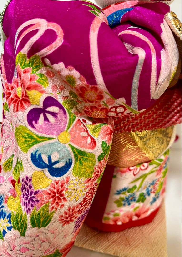 【ねこの創作人形】ちりめん細工　縮緬細工　招き猫　まねき猫　和風猫　七夕飾り