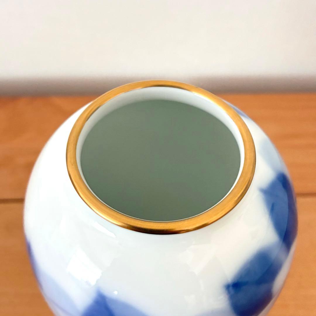 大蔵陶園 ブルーローズ 23cm／15.5cm花瓶 フラワーベース 2台セット