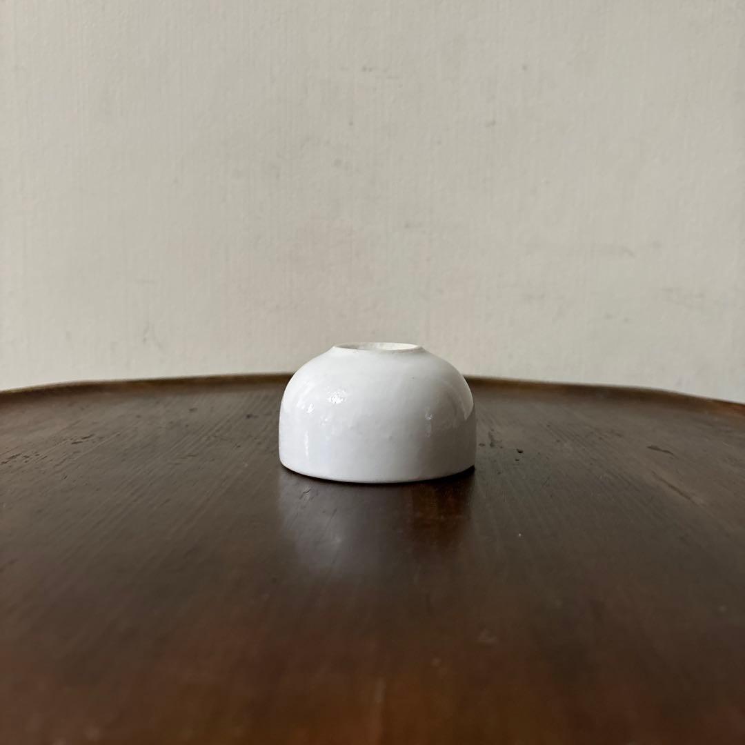 李朝　日帝時代　白磁ぐい呑み　筒盃　骨董　アンティーク　秦秀雄　白洲正子