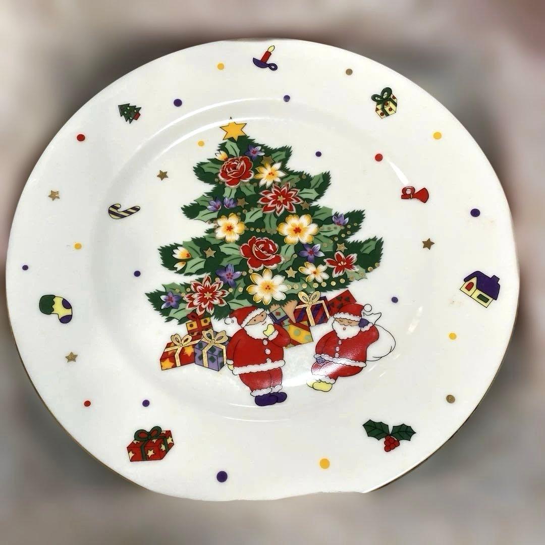ゆりっぺ様 クリスマス食器セット 陶器皿 サンタクロースクリスマスツリー前畑陶器