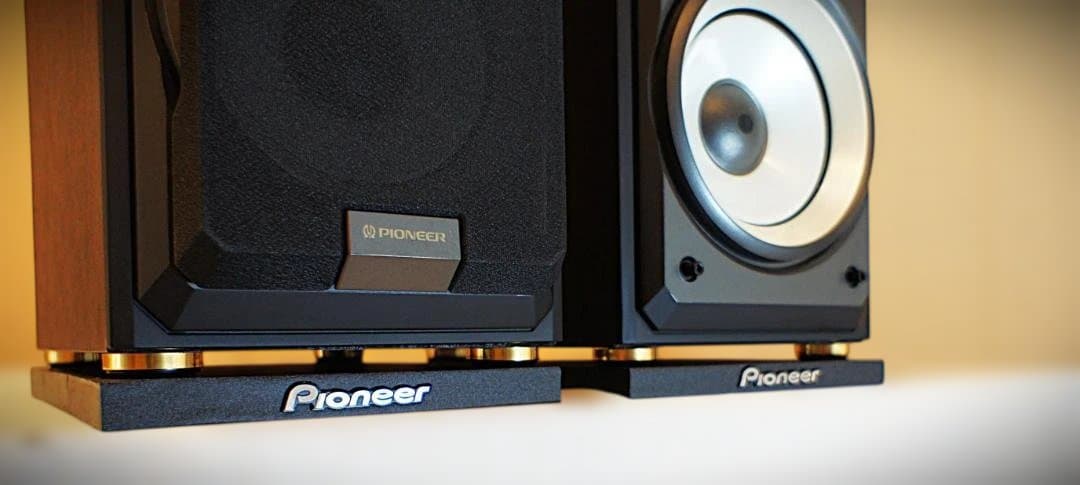 【超美品】パイオニア　エッジレススピーカー：S-R5V-LR　台座付整備良品