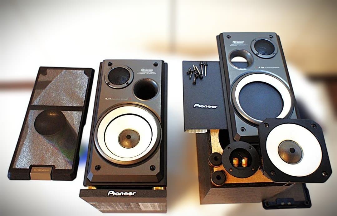 【超美品】パイオニア　エッジレススピーカー：S-R5V-LR　台座付整備良品