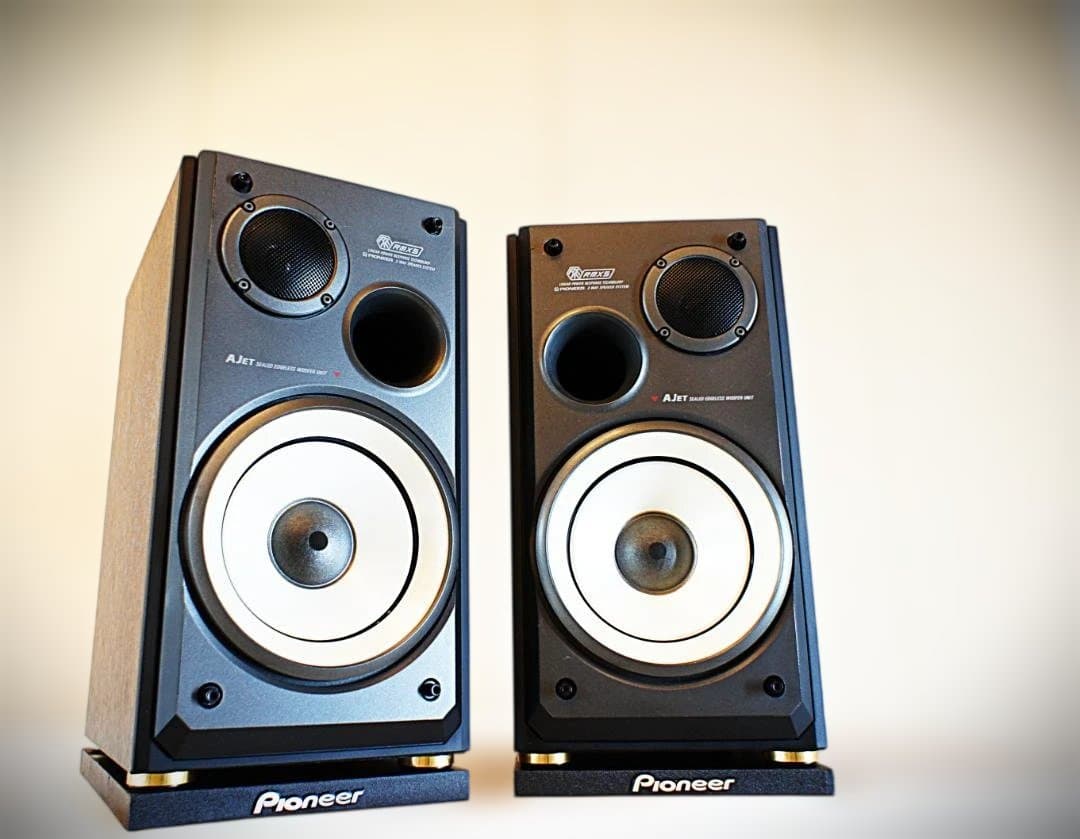 【超美品】パイオニア　エッジレススピーカー：S-R5V-LR　台座付整備良品