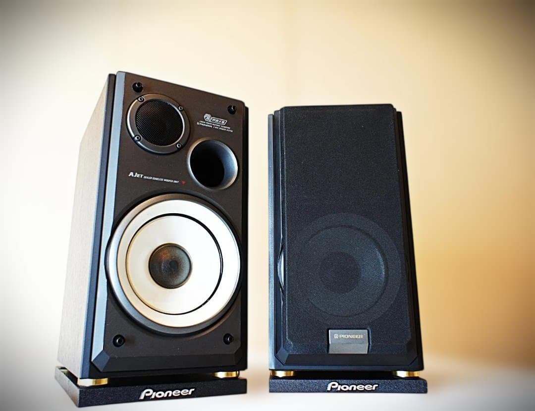 【超美品】パイオニア　エッジレススピーカー：S-R5V-LR　台座付整備良品