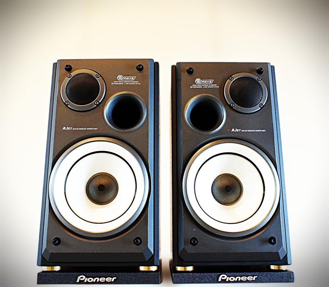 【超美品】パイオニア　エッジレススピーカー：S-R5V-LR　台座付整備良品