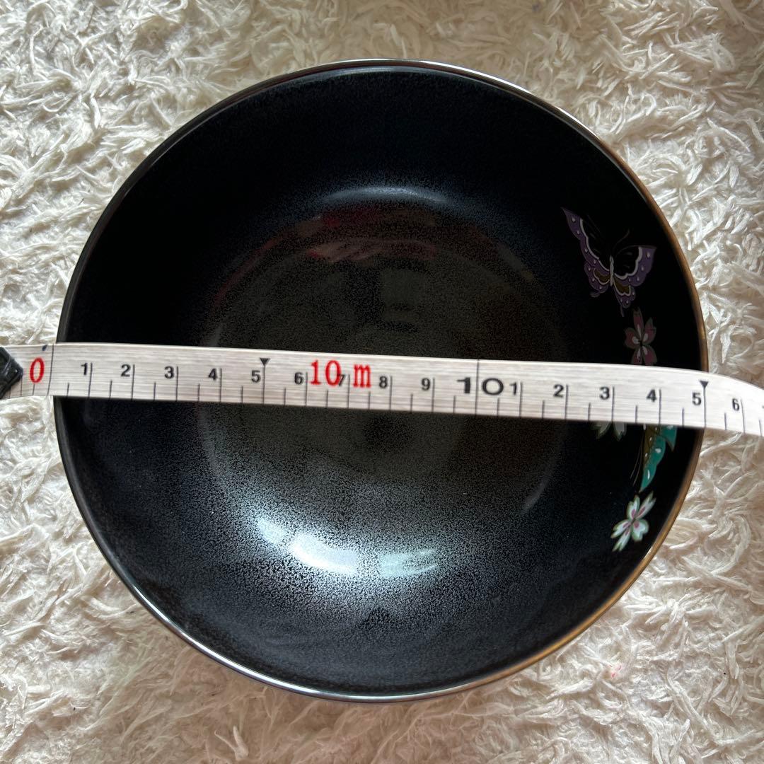 黒い花柄食器セット　瑞陶