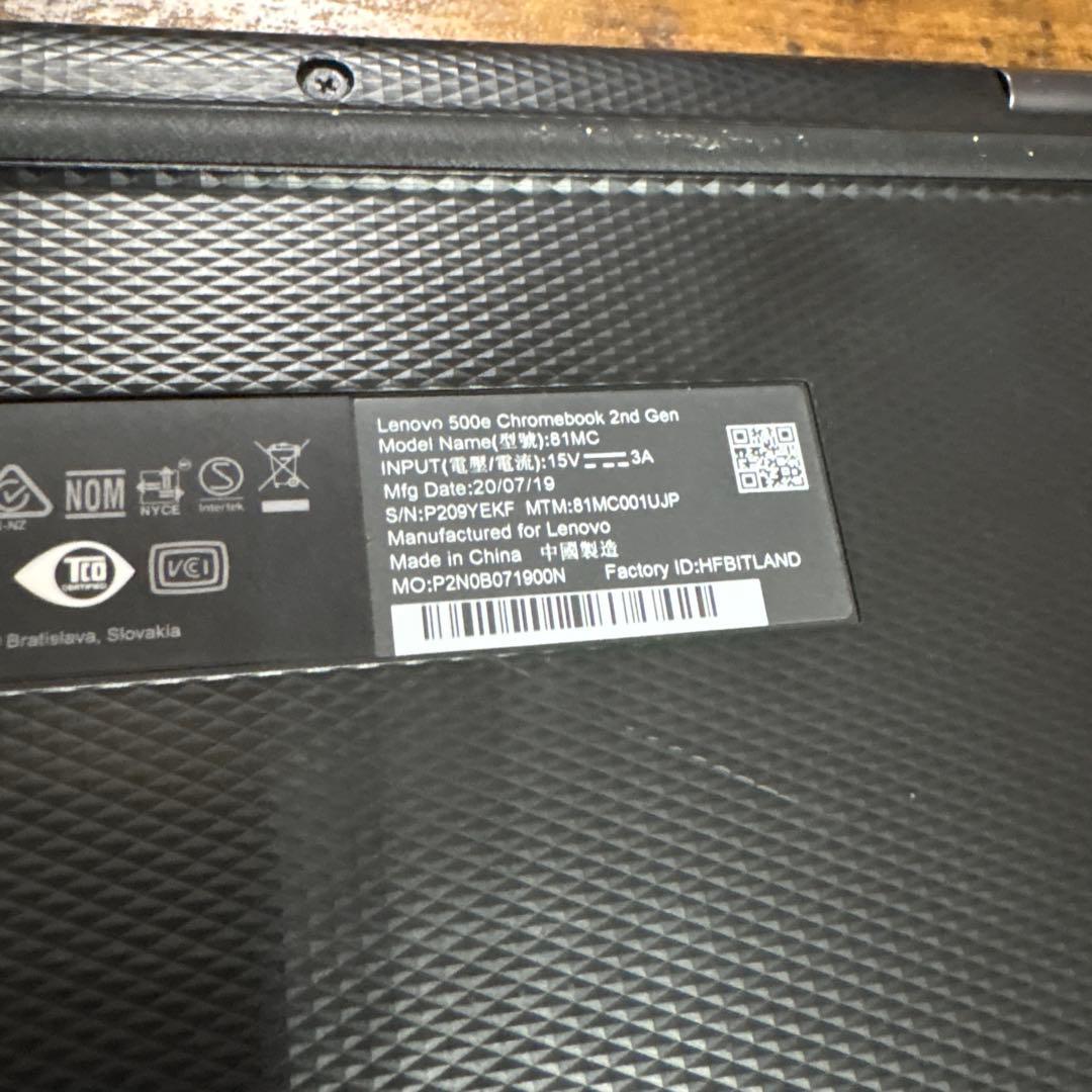 動作未確認　Lenovo Chromebook ブラック
