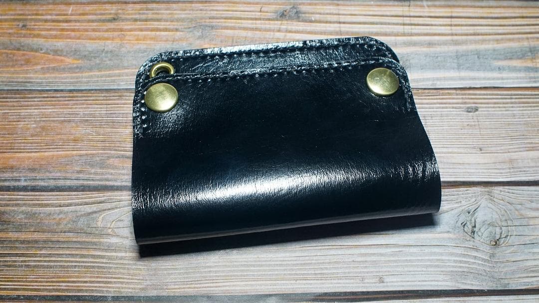 ショートトラッカーウォレット 二層 馬革 茶芯 真鍮　トラッカーウォレット