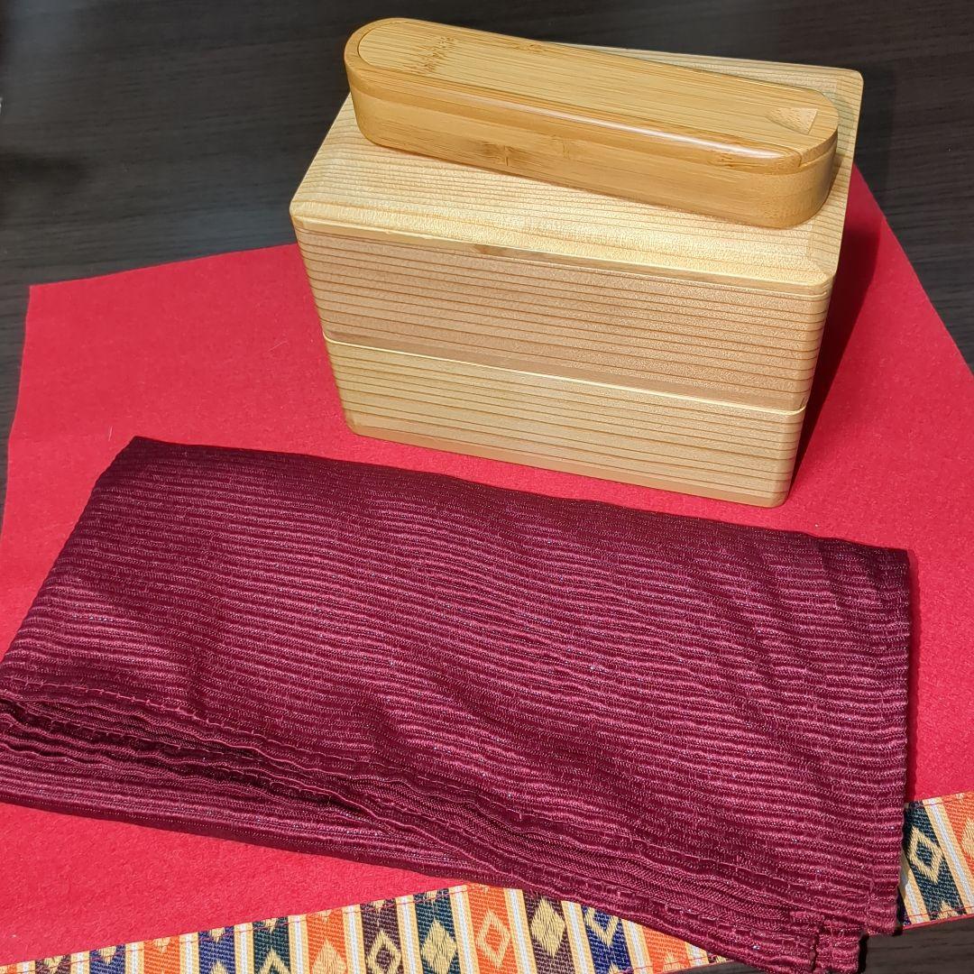 増田桐箱　杉　弁当箱　2段　未使用　おまけ付き