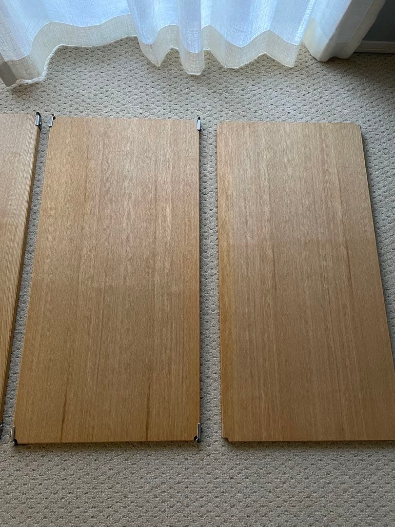 無印　ステンレスユニットシェルフ　オーク　ワイドセット　小　(棚板一枚おまけ)