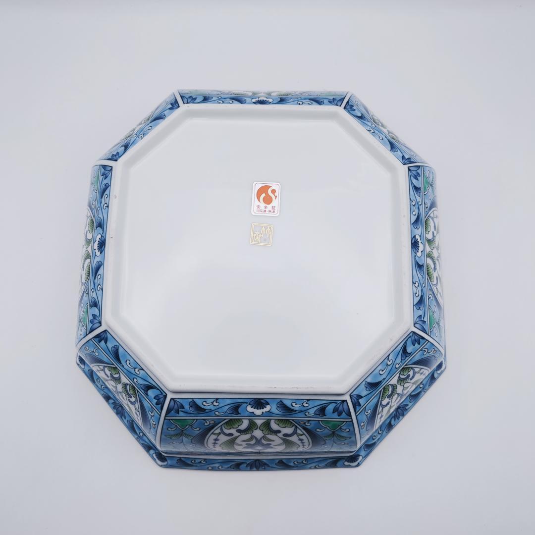 三洋陶器 龍峰窯 林斎 金彩七宝 八角菓子鉢 古伊万里様式 和食器